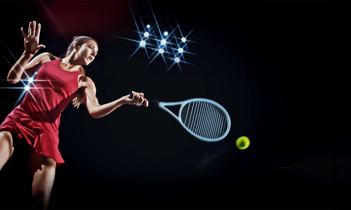 female tennis player in action